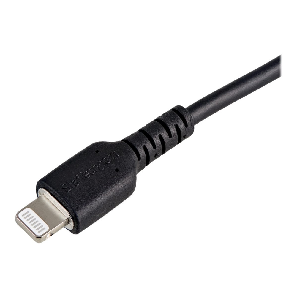 Produktbild för Startech 30cm tålig, svart USB-A till Blixtkabel