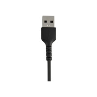 Produktbild för Startech 30cm tålig, svart USB-A till Blixtkabel