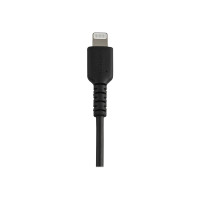 Produktbild för Startech 30cm tålig, svart USB-A till Blixtkabel