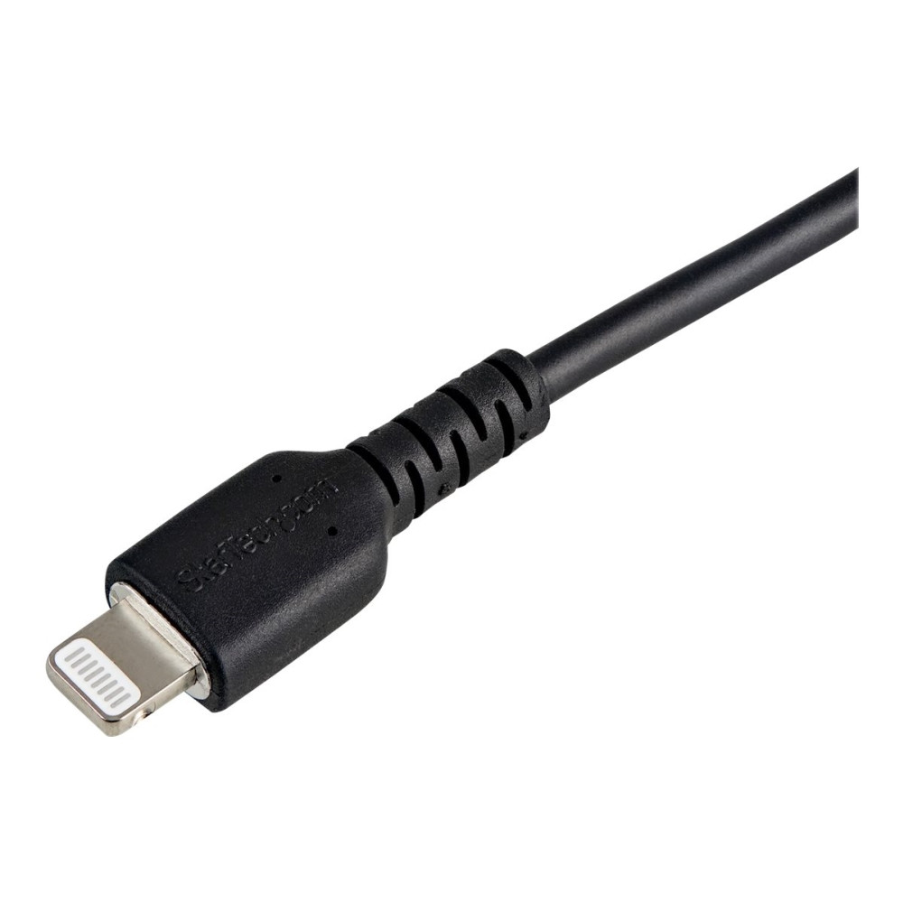 Produktbild för Startech 30cm tålig, svart USB-A till Blixtkabel