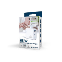 Produktbild för GEMBIRD GEMBIRD GaN 2-portars USB-snabbladdare 65W USB typ C...