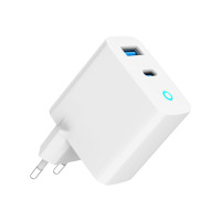 Produktbild för GEMBIRD GEMBIRD GaN 2-portars USB-snabbladdare 65W USB typ C...