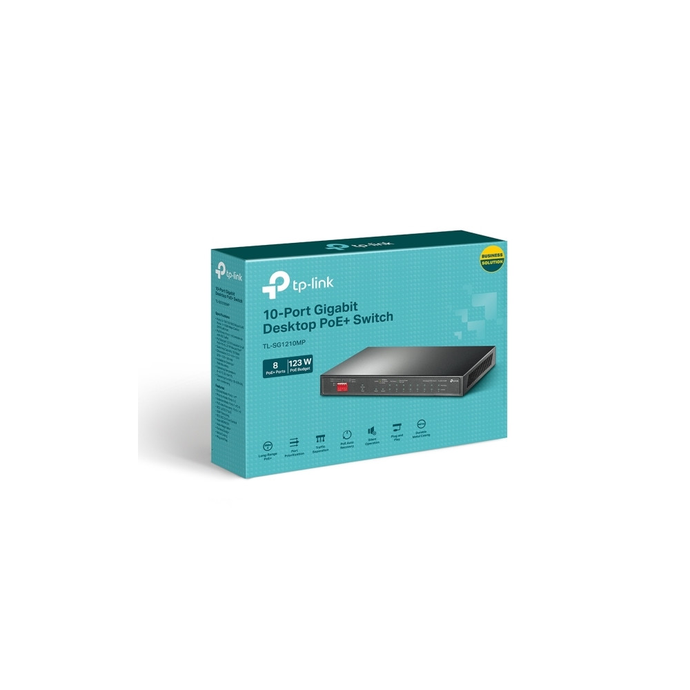 Produktbild för TP-LINK TL-SG1210MP, Ohanterad, Gigabit Ethernet (10/100/100...