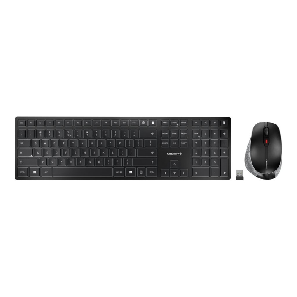 Produktbild för CHERRY DW 9500 SLIM - sats med tangentbord och mus - AZERTY - belgisk - grå, svart Inmatningsenhet