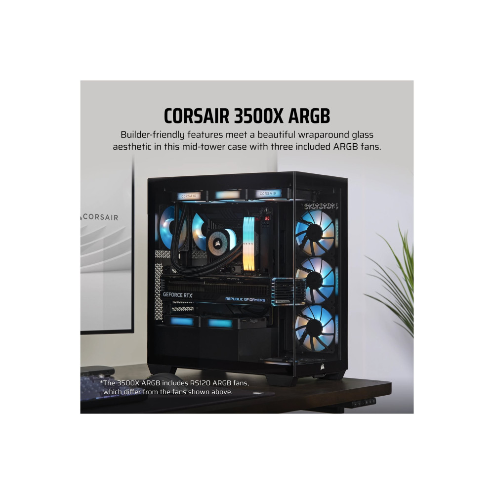Produktbild för CORSAIR 3500X ARGB - mid tower - utökad ATX