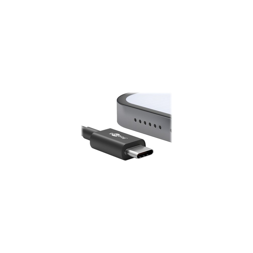 Produktbild för goobay - USB typ C-kabel - 24 pin USB-C till 24 pin USB-C - 1 m