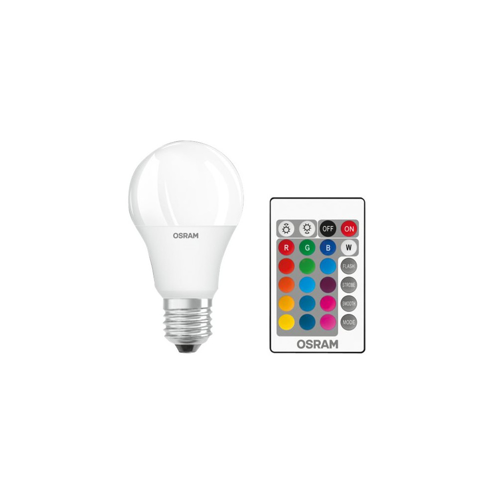 Produktbild för OSRAM STAR+ CLASSIC A - LED-glödlampa - form: A60 - glaserad finish - E27 - 9 W - RGB/varmt vitt ljus - 2700 K