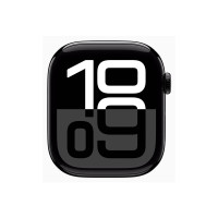 Produktbild för Apple Watch Series 10 (GPS) - jet black aluminium - smart klocka med sportögla - bläck - 64 GB