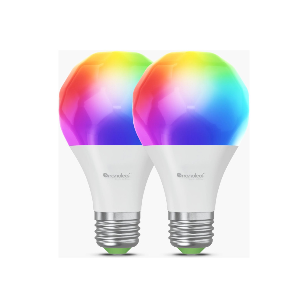 Produktbild för Nanoleaf Essentials Matter - LED-glödlampa - form: A60 - E27 - 9 W - RGBCW-lampa - 2700-6500 K (paket om 2)