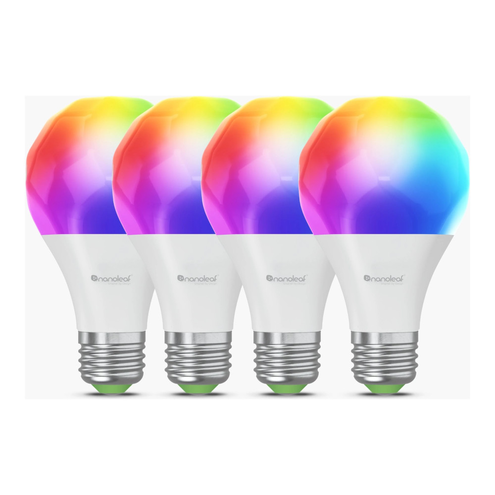Produktbild för Nanoleaf Essentials Matter - LED-glödlampa - form: A60 - E27 - 9 W - 16 miljoner färger - 2700-6500 K (paket om 4)