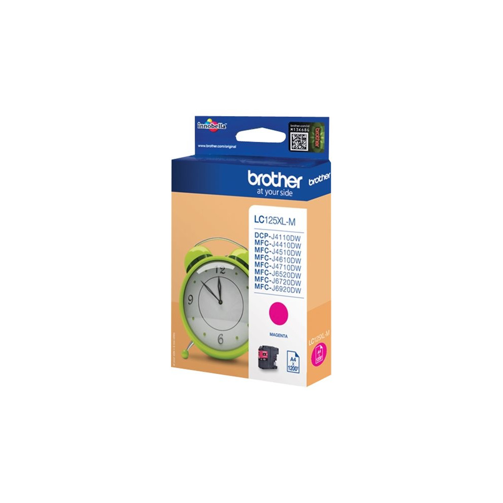 Produktbild för Brother LC125XLM - superlång livslängd - magenta - original - bläckpatron