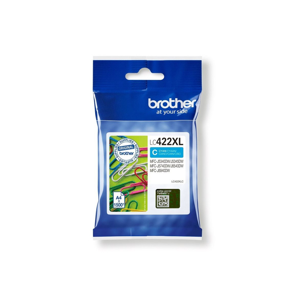 Produktbild för Brother LC422XLC - Lång livslängd - cyan - original - bläckpatron