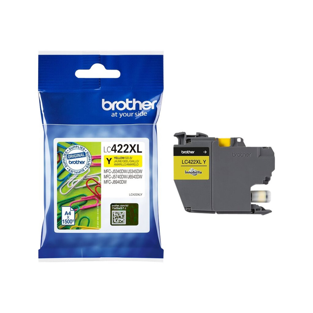 Produktbild för Brother LC422XLY - Lång livslängd - gul - original - bläckpatron