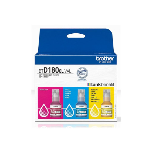 Brother Brother BTD180CL Multipack - 3-pack - gul, cyan, magenta - original - påfyllnadsbläck