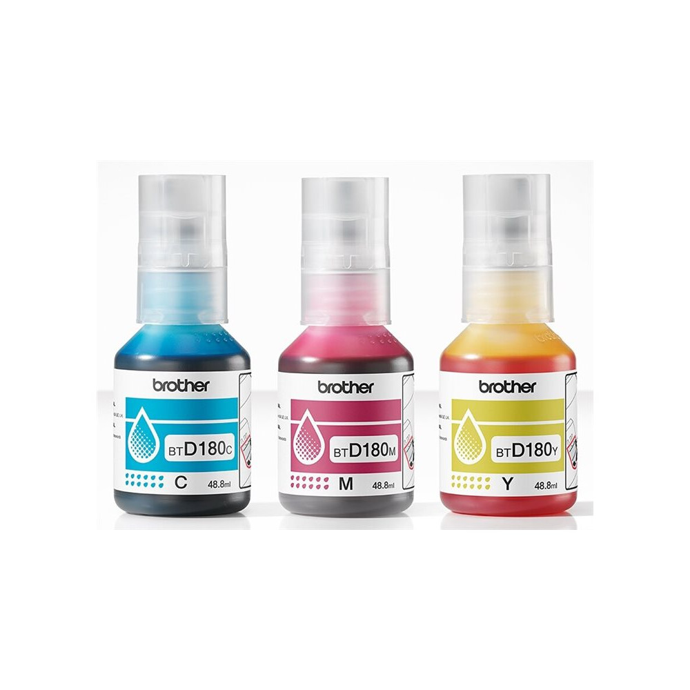 Produktbild för Brother BTD180CL Multipack - 3-pack - gul, cyan, magenta - original - påfyllnadsbläck