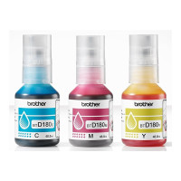 Produktbild för Brother BTD180CL Multipack - 3-pack - gul, cyan, magenta - original - påfyllnadsbläck