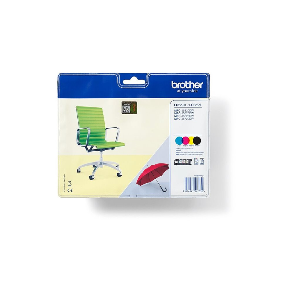 Produktbild för Brother LC229XLVALBP - 4-pack - svart, gul, cyan, magenta - original - bläckpatron