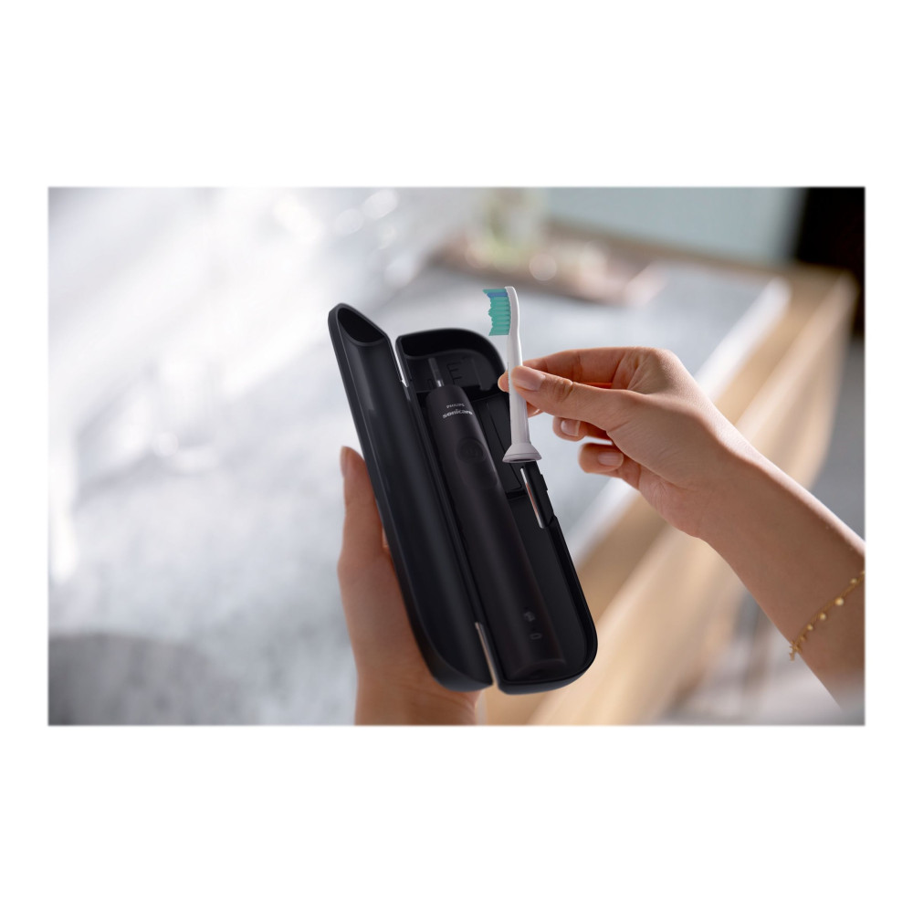 Produktbild för Philips 3100 Series HX3675 - tandborstuppsättning - svart/sockerrosa