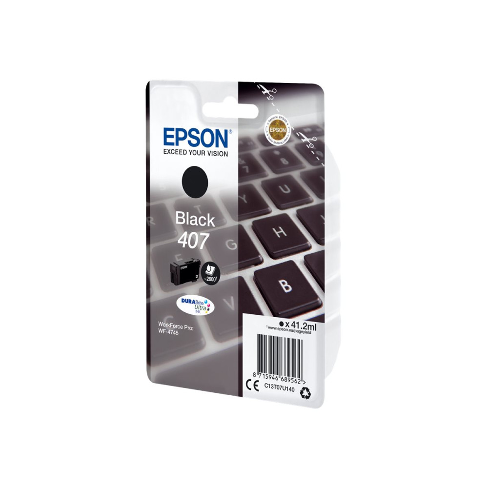 Produktbild för Epson 407 - L-storlek - svart - original - bläckpatron