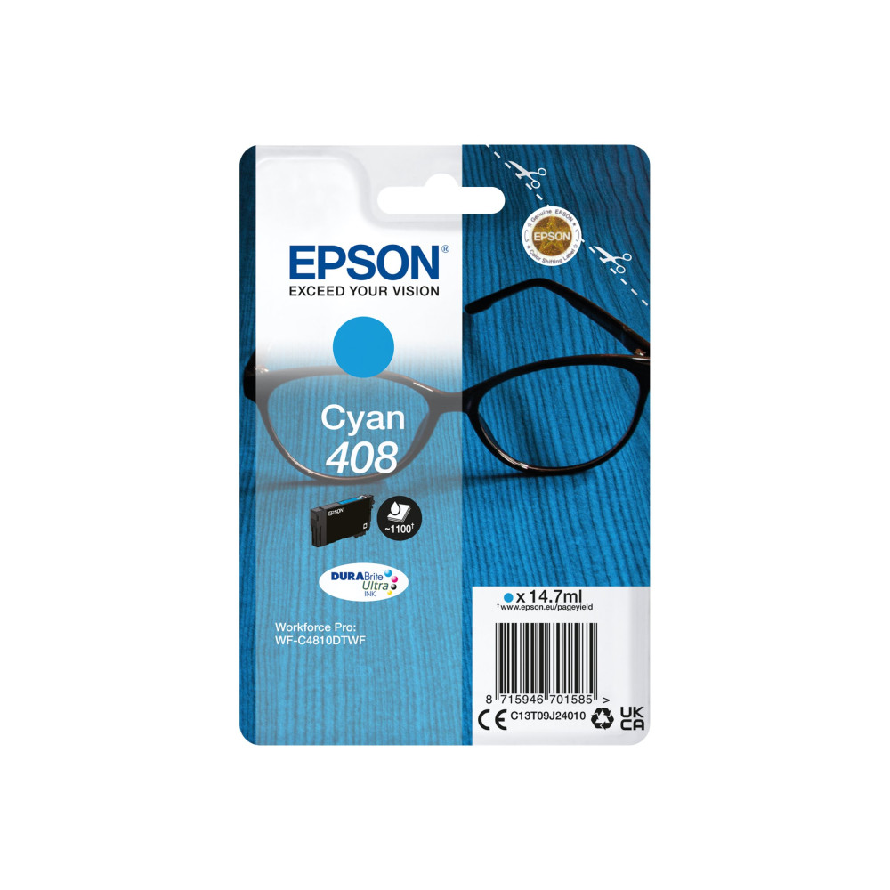 Produktbild för Epson 408 - hög kapacitet - cyan - original - bläckpatron