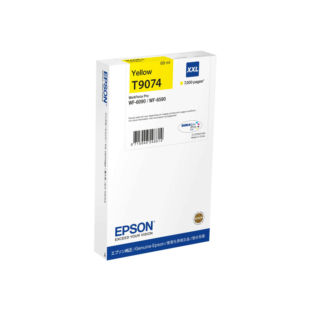 Produktbild för Epson T9074 - XXL-storlek - gul - original - bläckpatron