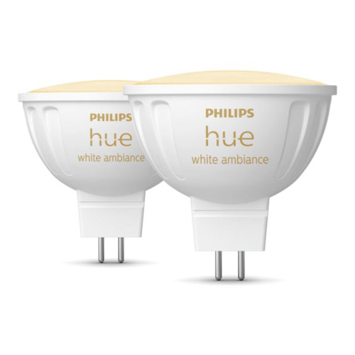 Philips HUE Philips Hue White and Color Ambiance - LED-spotlight - form: MR16 - GU5.3 - 5.1 W - varmt till kallt vitt ljus - 2200-6500 K (paket om 2)