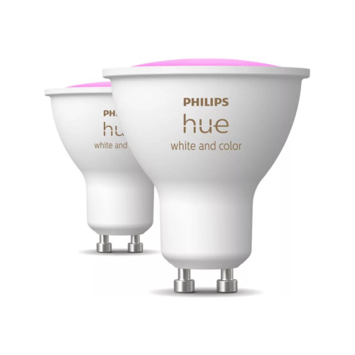 Philips HUE Philips Hue White and Color Ambiance - LED-spotlight - GU10 - 4.2 W - varmt till kallt vitt ljus - 2200-6500 K (paket om 2)