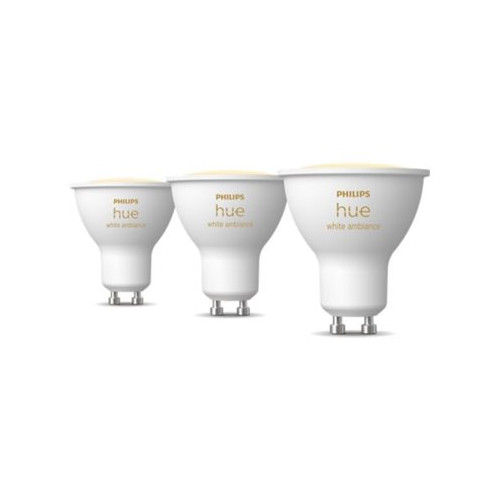 Philips HUE Philips Hue White ambiance - LED-spotlight - GU10 - 4.2 W - varmt till kallt vitt ljus - 2200-6500 K (paket om 3)