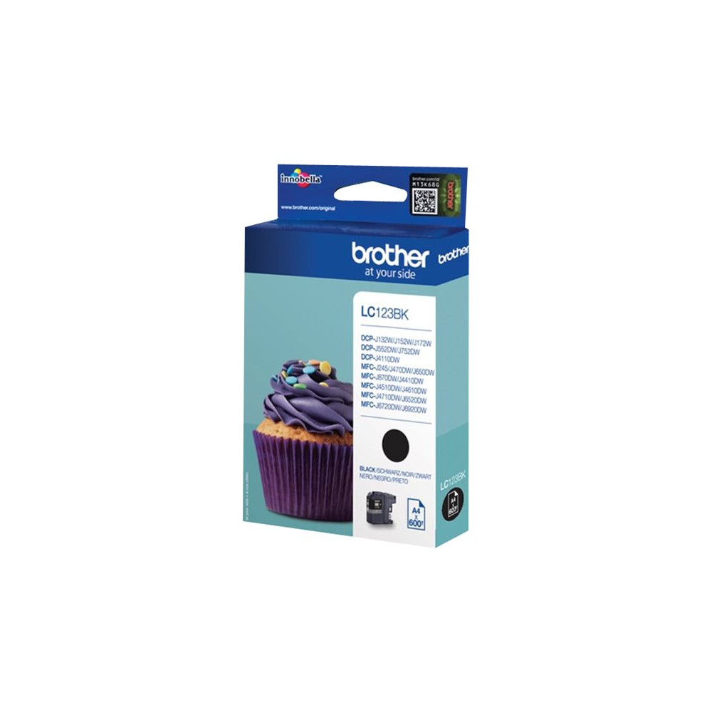 Produktbild för Brother LC123BK - Lång livslängd - svart - original - bläckpatron