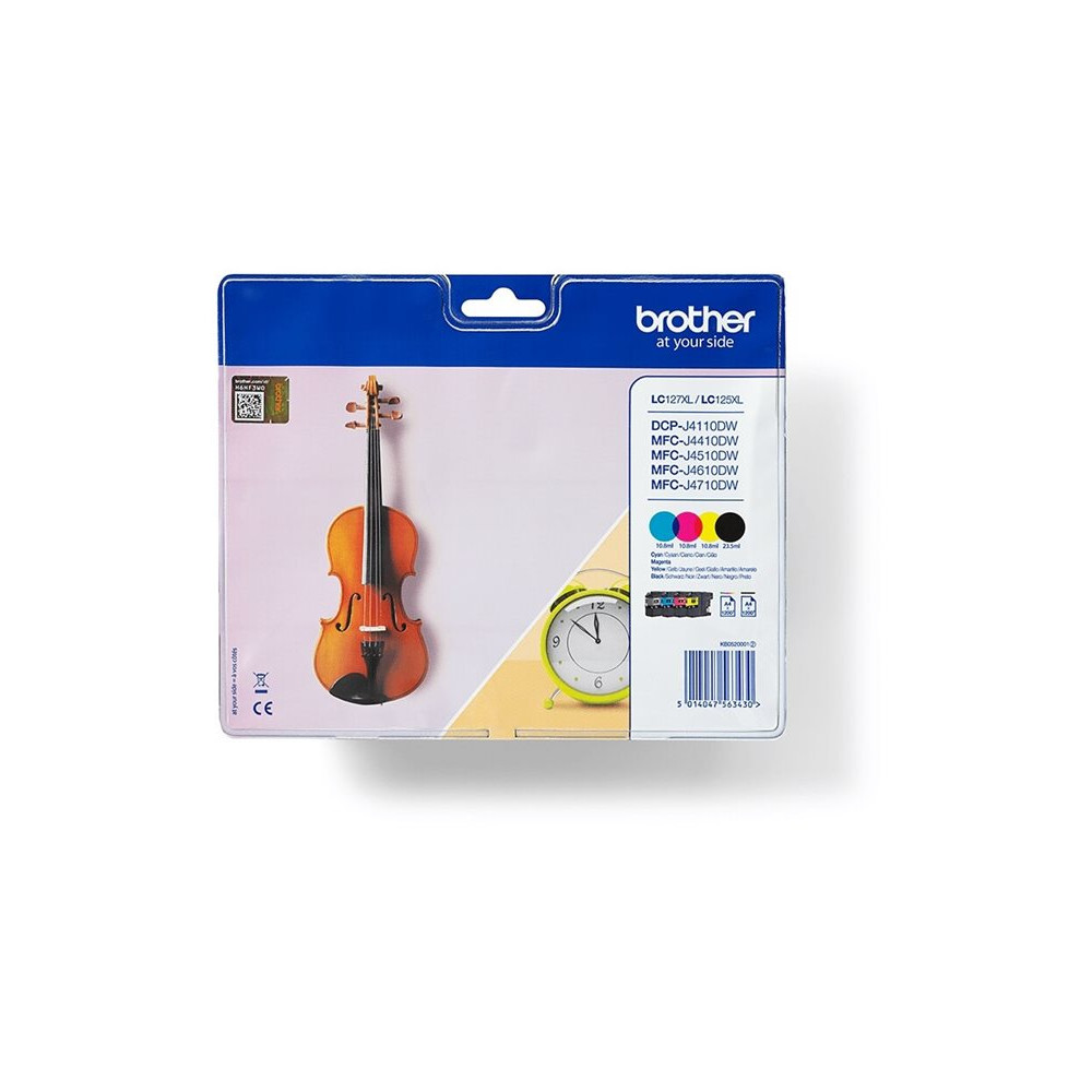 Produktbild för Brother LC127XL Value Pack - 4-pack - hög kapacitet - svart, gul, cyan, magenta - original - bläckpatron