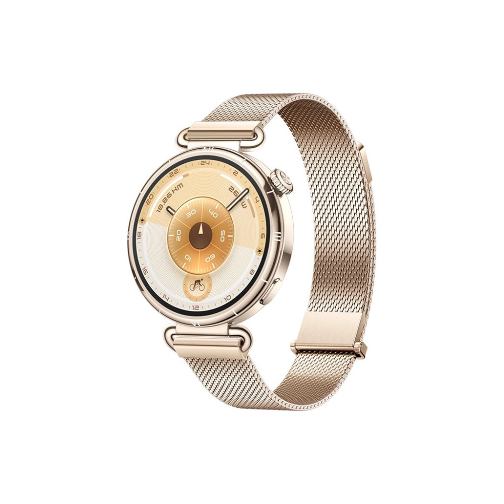 Produktbild för Huawei Watch GT 6 - rostfritt stål - smart klocka med milanese-rem - guld - guld