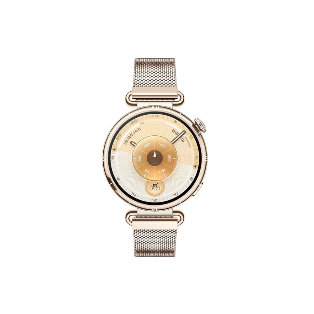 Produktbild för Huawei Watch GT 6 - rostfritt stål - smart klocka med milanese-rem - guld - guld