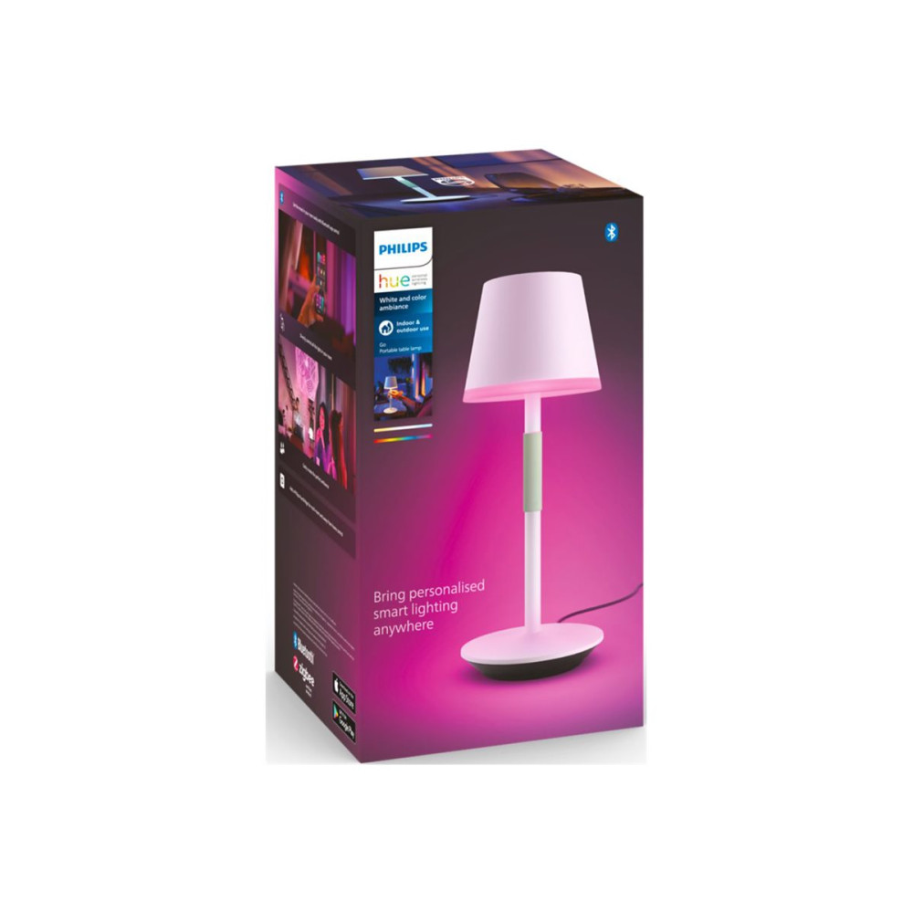 Produktbild för Philips Hue White and Color Ambiance Go - bordslampa - LED - 16 miljoner färger - vit, sage green grip