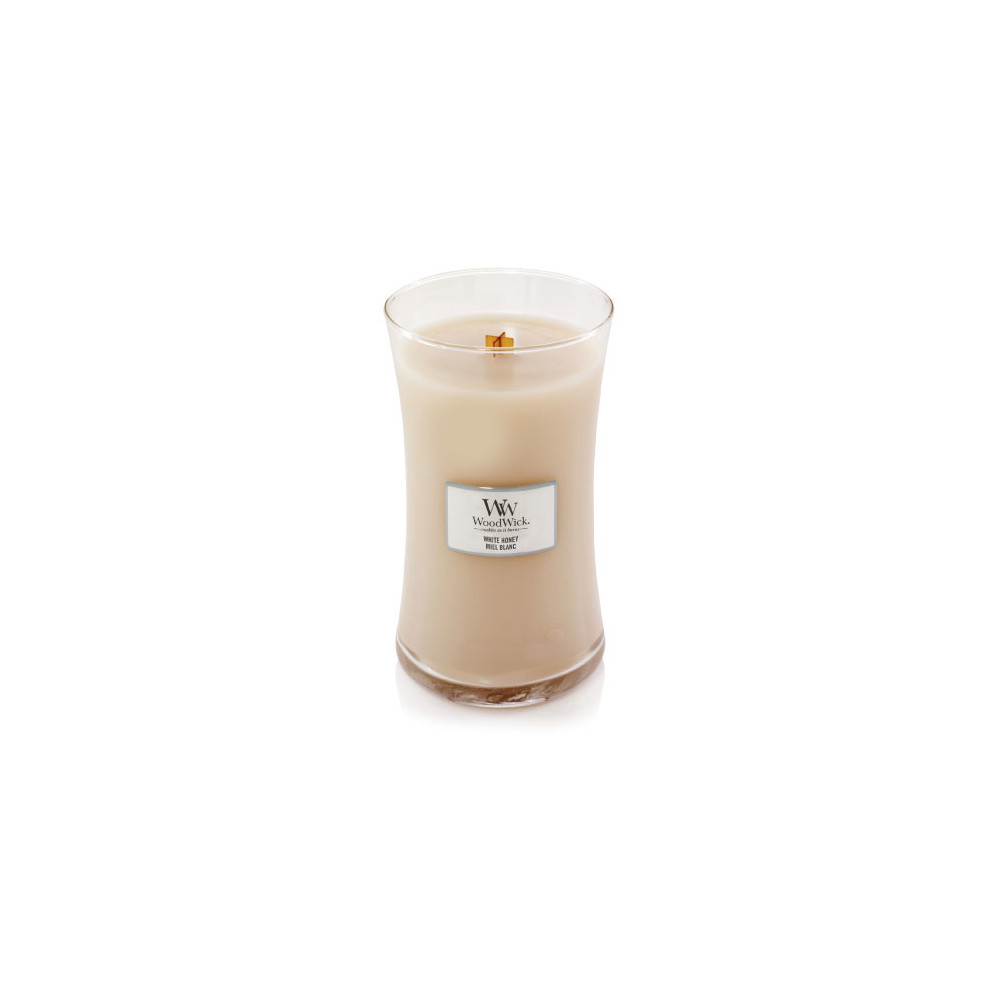 Produktbild för WoodWick White Honey scented candle with wooden wick 609,5 g