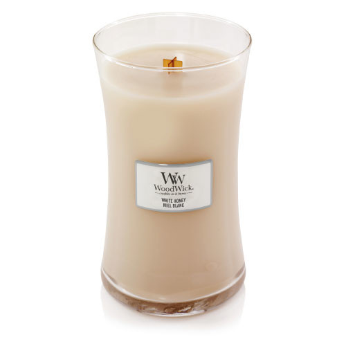 WoodWick WoodWick White Honey scented candle with wooden wick 609,5 g