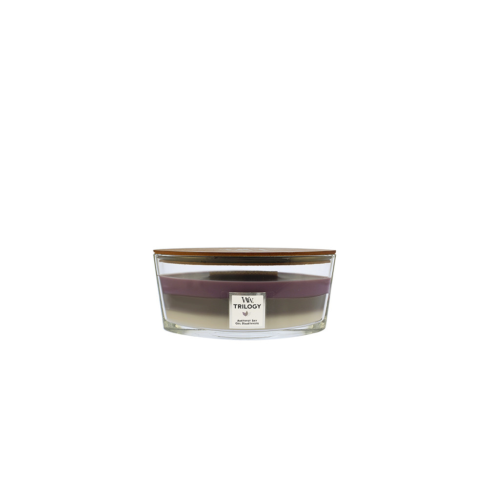 Produktbild för WoodWick Trilogy Amethyst Sky vonná svíčka s dřevěným knotem 453,6 g