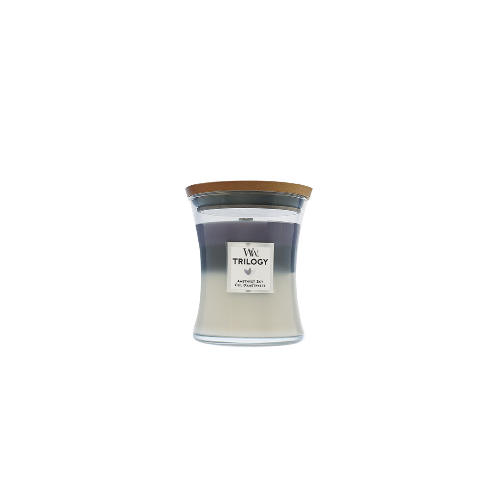Produktbild för WoodWick Trilogy Amethyst Sky vonná svíčka s dřevěným knotem 275 g