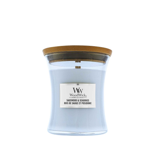 WoodWick WoodWick Sagewood & Seagrass vonná svíčka s dřevěným knotem 275 g