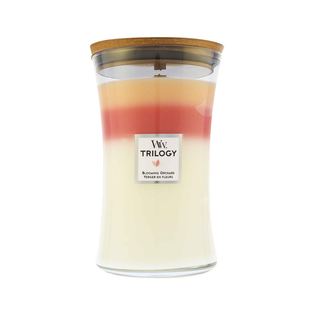Produktbild för WoodWick Trilogy Blooming Orchard vonná svíčka s dřevěným knotem 609 g