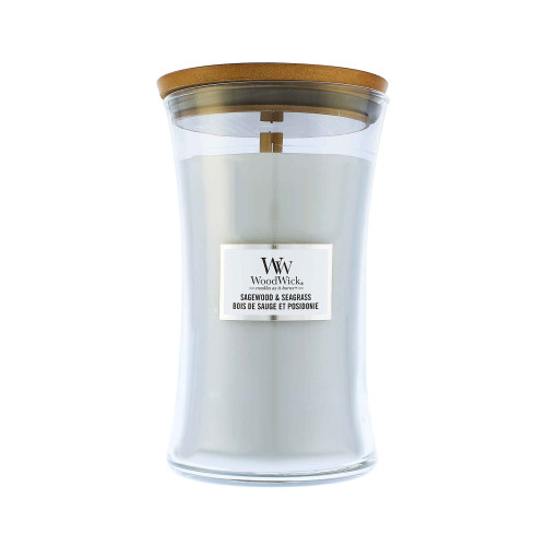 WoodWick Woodwick Sagewood & Seagrass vonná svíčka s dřevěným knotem 609 g