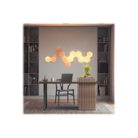 Produktbild för Nanoleaf Elements Starter Kit - trådlös belysningspanel - LED x 13 - 1.91 W - totalt: 24.83 W - varmt till kallt vitt ljus - sexhörning - trä