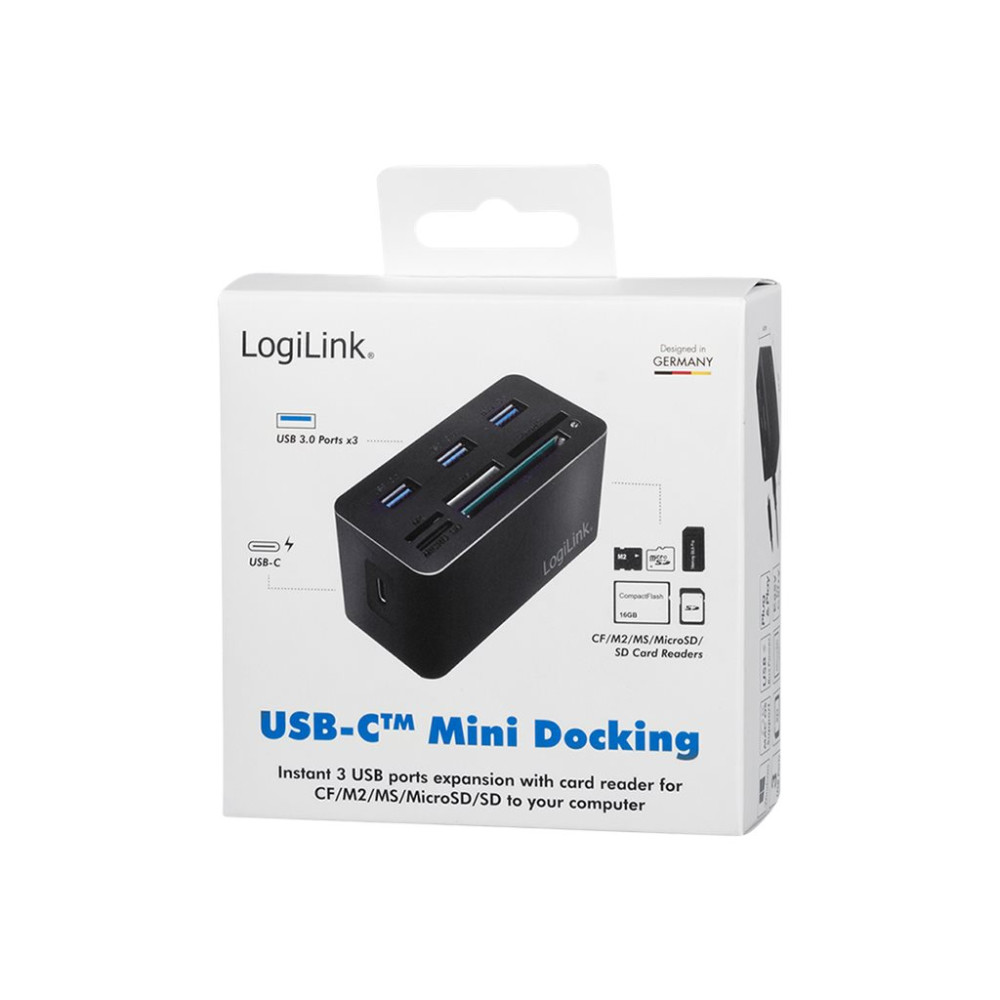 Produktbild för LogiLink - mini-dockningsenhet - USB-C 3.2 Gen 1