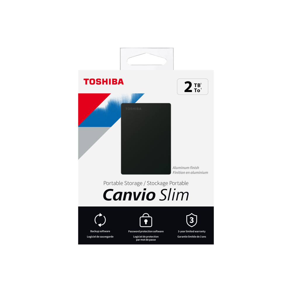 Produktbild för Toshiba Canvio Slim - hårddisk - 2 TB - USB 3.2 Gen 1