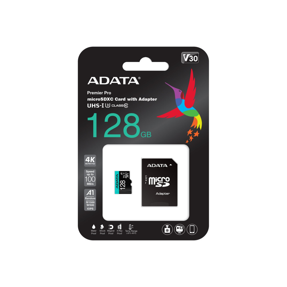 Produktbild för ADATA Premier Pro V30S - flash-minneskort - 128 GB - mikroSDXC UHS-I