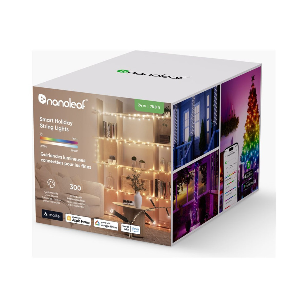 Produktbild för Nanoleaf Smart Holiday - stränglampor - LED - 16 miljoner färger/justerbar vit - 2700-6500 K