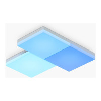 Produktbild för Nanoleaf Skylight Starter Kit - taklampspanel - LED - 300 x 300 mm - 16 W - totalt: 50 W - RGB/varmt till kallt vitt ljus - 2700-6500 K - fyrkantig (paket om 3)