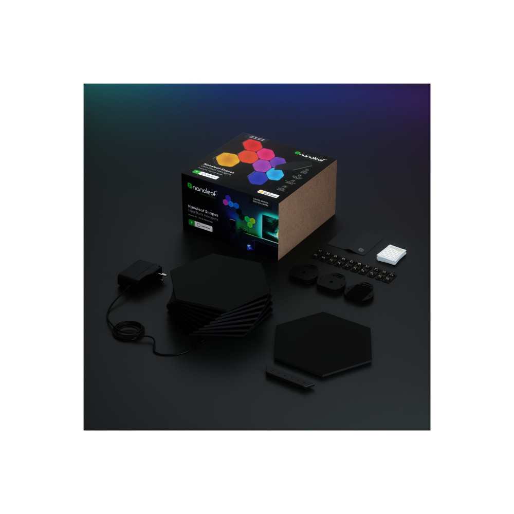Produktbild för Nanoleaf Shapes Starter Kit - ljuspanelskit - LED - sexhörning - svart