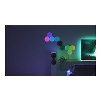 Produktbild för Nanoleaf Shapes Expansion pack - ljuspanelskit - LED - 230 x 200 mm - 1.5 W - 16 miljoner färger - 1200-6500 K - sexhörning - svart