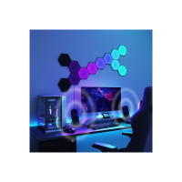 Produktbild för Nanoleaf Shapes Expansion pack - ljuspanelskit - LED - 230 x 200 mm - 1.5 W - 16 miljoner färger - 1200-6500 K - sexhörning - svart