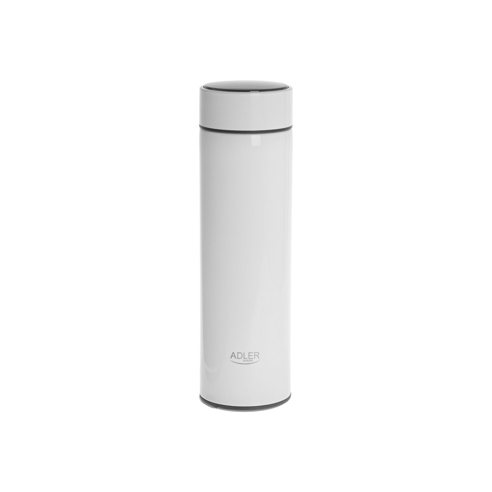 Produktbild för Adler AD 4506 - termisk flaska - vit - Storlek 6.4 cm diameter - Höjd 22.7 cm - 473 ml